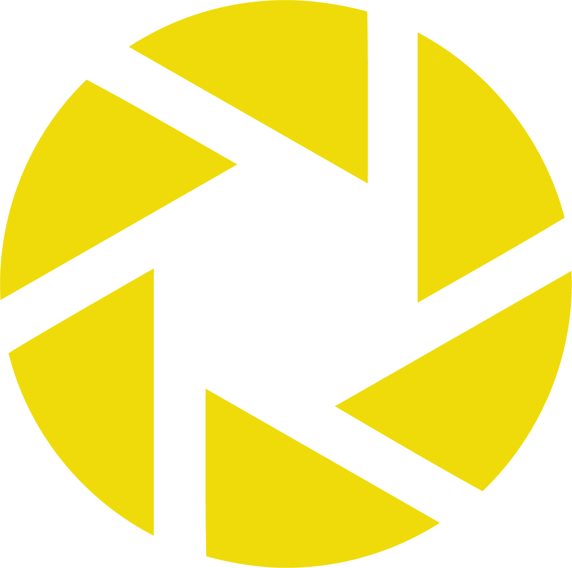A yellow and gray pixel art picture of a camera shutter.